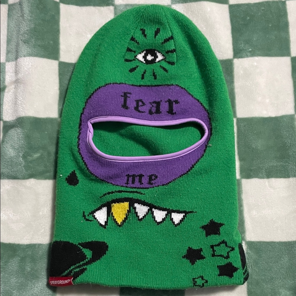 Sprayground Green and Purple Kids Balaclava
